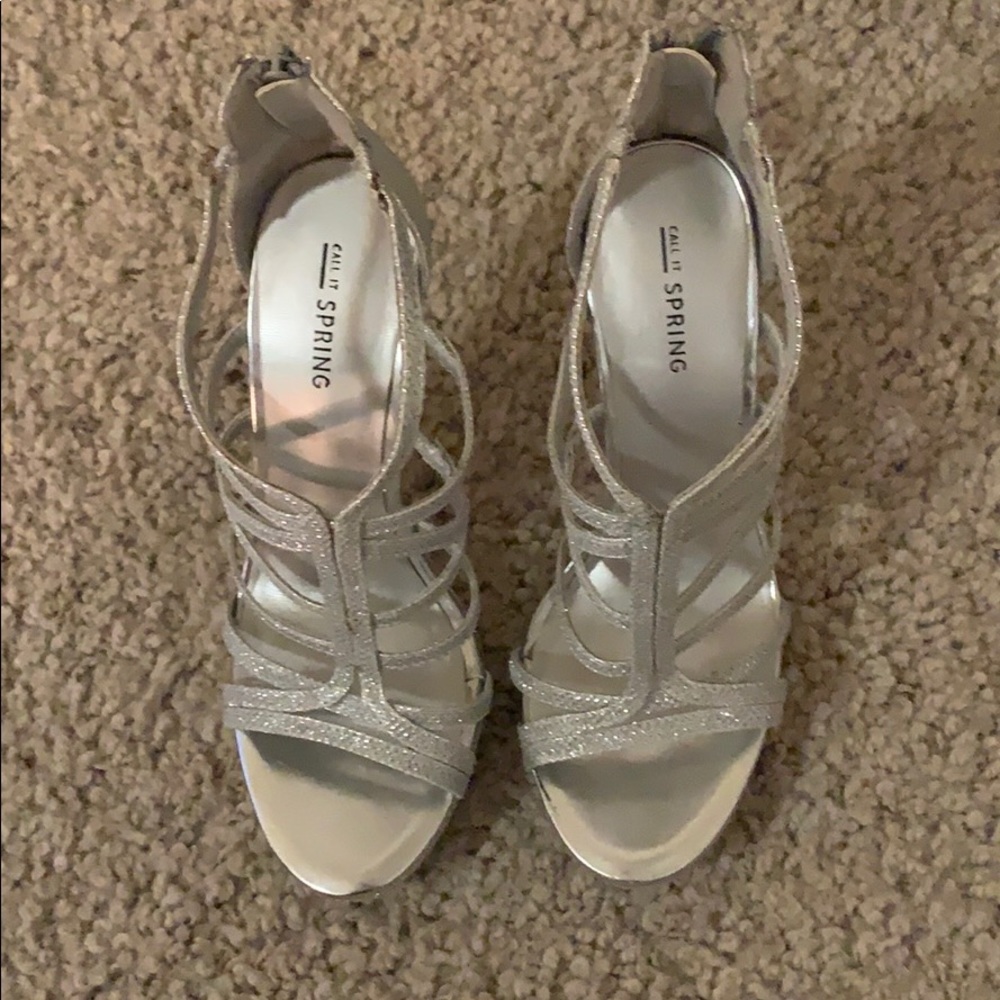 Silver sparkly heels